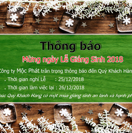 Thông báo nghỉ Lễ Giáng Sinh 2018