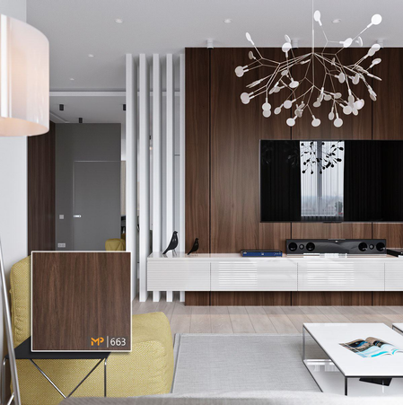 MFC vân gỗ 663: Sắc nâu cho không gian thêm ấm áp