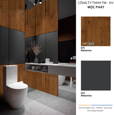 Đẹp miễn chê khi thay gạch ốp tường toilet bằng MFC chống ẩm
