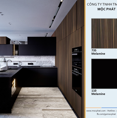 Gian bếp sẽ trở nên sang trọng hơn với MFC vân gỗ sọc 735