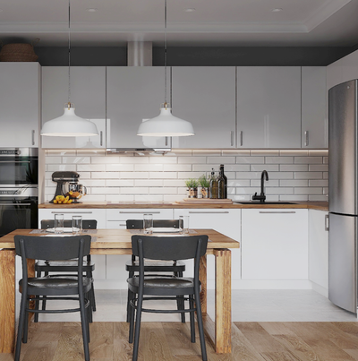 Vẻ đẹp mộc mạc của melamine 821 càng trở nên nổi bật khi kết hợp cùng Acrylic trắng