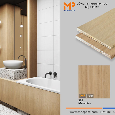 Plywood phủ Melamine vân gỗ: Mở ra không gian phòng vệ sinh hút mọi ánh nhìn