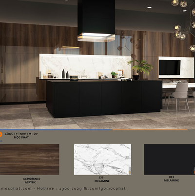 Ứng dụng Acrylic vân gỗ vào gian bếp: Sự lựa chọn không thể hoàn hảo hơn