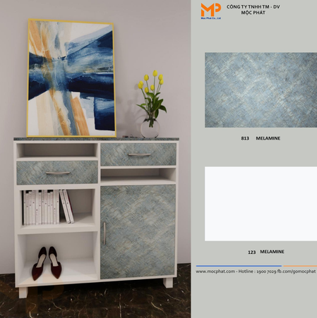 Bề mặt melamine 813: Sắc xanh cho không gian thêm nhẹ nhàng