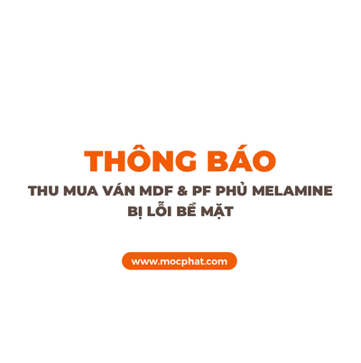 Thông Báo Thu Mua Ván MDF Và PB Phủ Melamine Bị Lỗi Bề Mặt