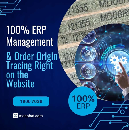 100% MANAGEMENT BY ERP SYSTEM AND ORDER ORIGIN TRACING RIGHT ON THE WEBSITE