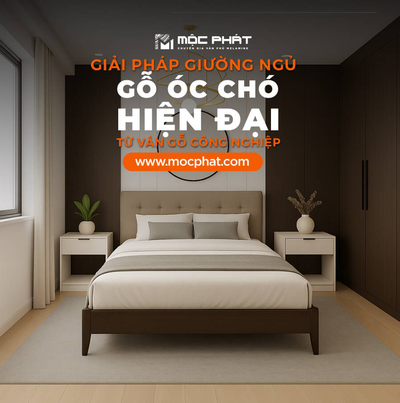 Giải Pháp Giường Ngủ Gỗ Óc Chó Hiện Đại Từ Ván Gỗ Công Nghiệp