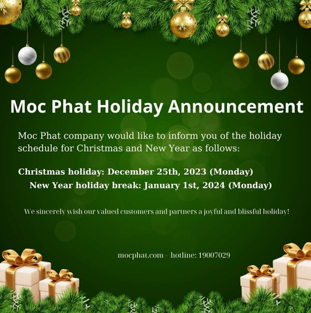Moc Phat Holiday Announcement for Christmas and New Year