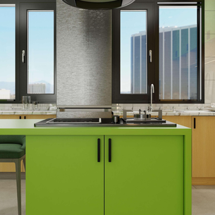 Không Gian Bếp Thông Minh Và Hiện Đại Hơn Với Sự Kết Hợp Vân Gỗ Danish Chestnut Cùng Màu Pear